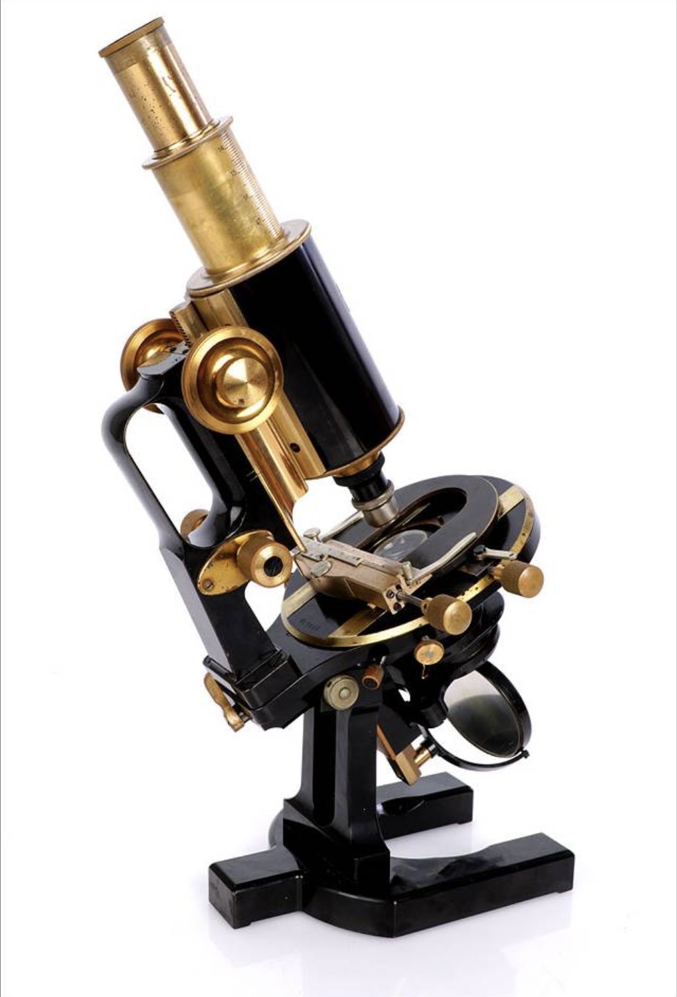 “Jar handle” monocular microscope. C. Baker. London c.1895.