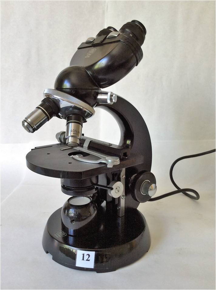 24b. Microscopio binocular Zeiss. Modelo Max. Alemania 1950.