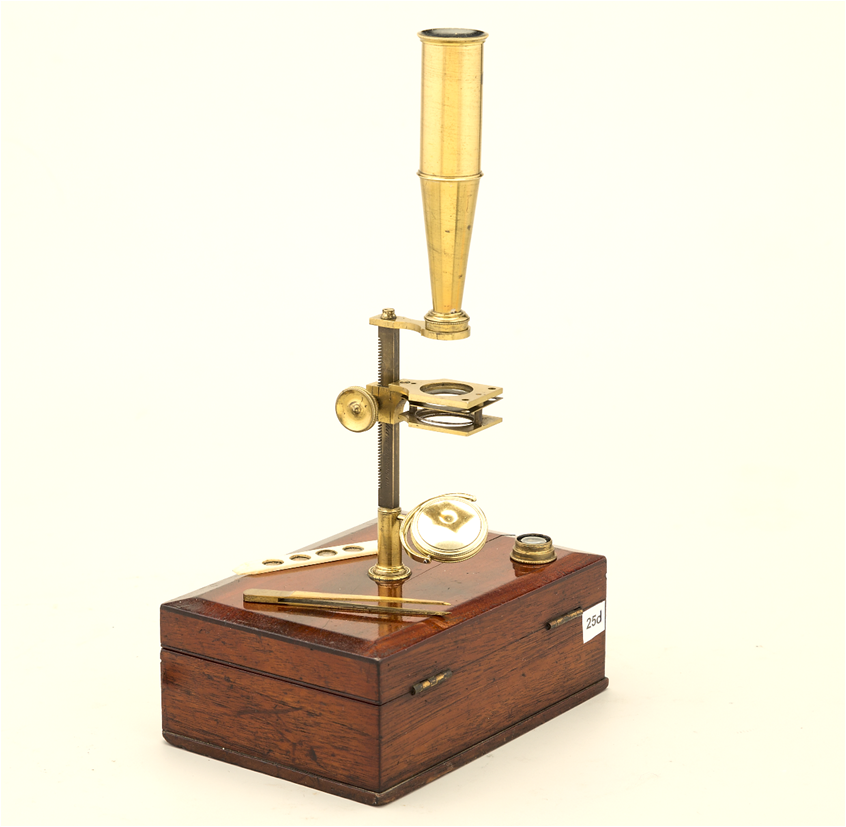 25d. Microscopio tipo Cary-Gould. Abraham & Co. Liverpool. c.1820.
