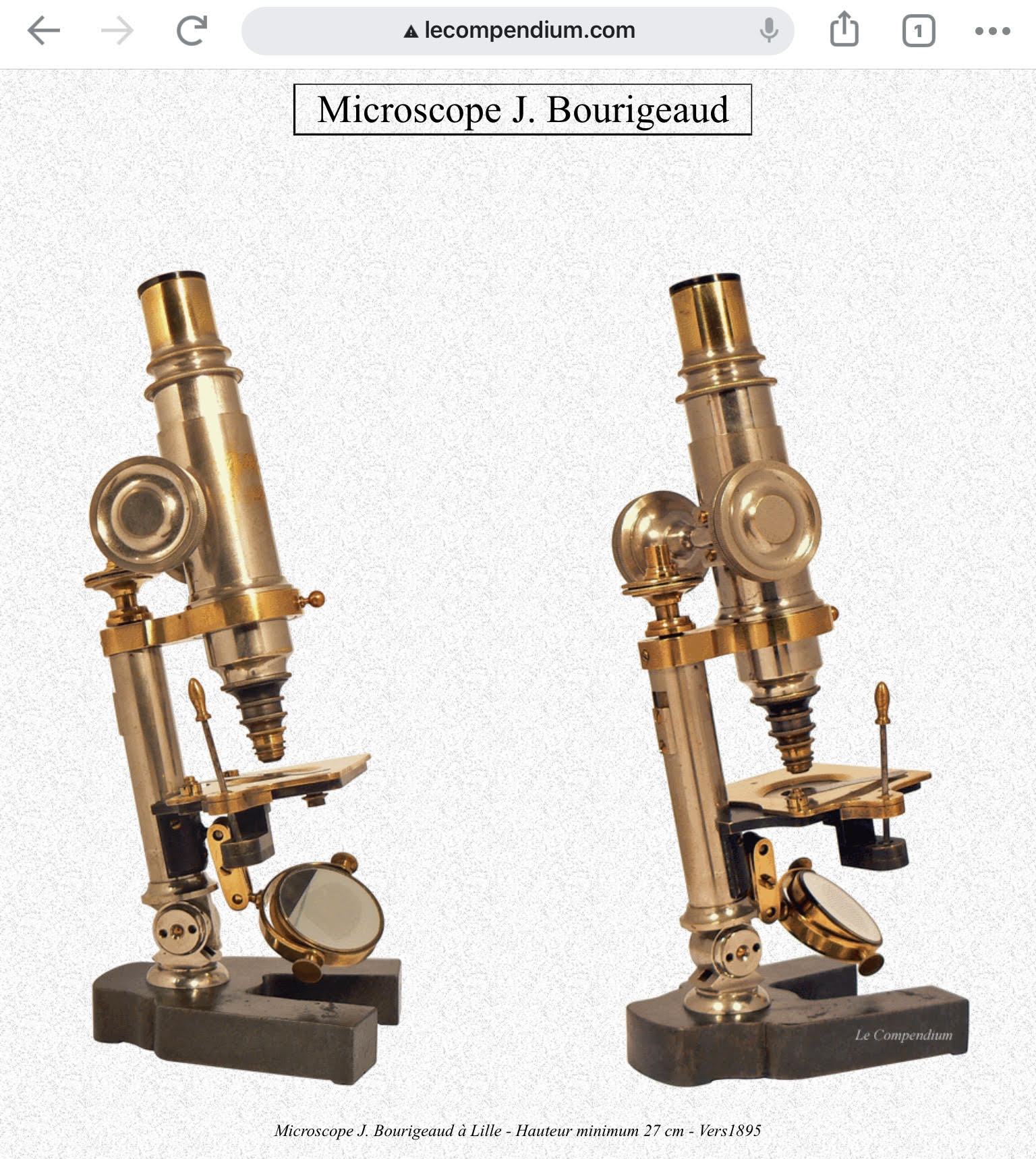 52m. Microscopio Tipo Varley. Bourigeaud J. Lille c.1895.