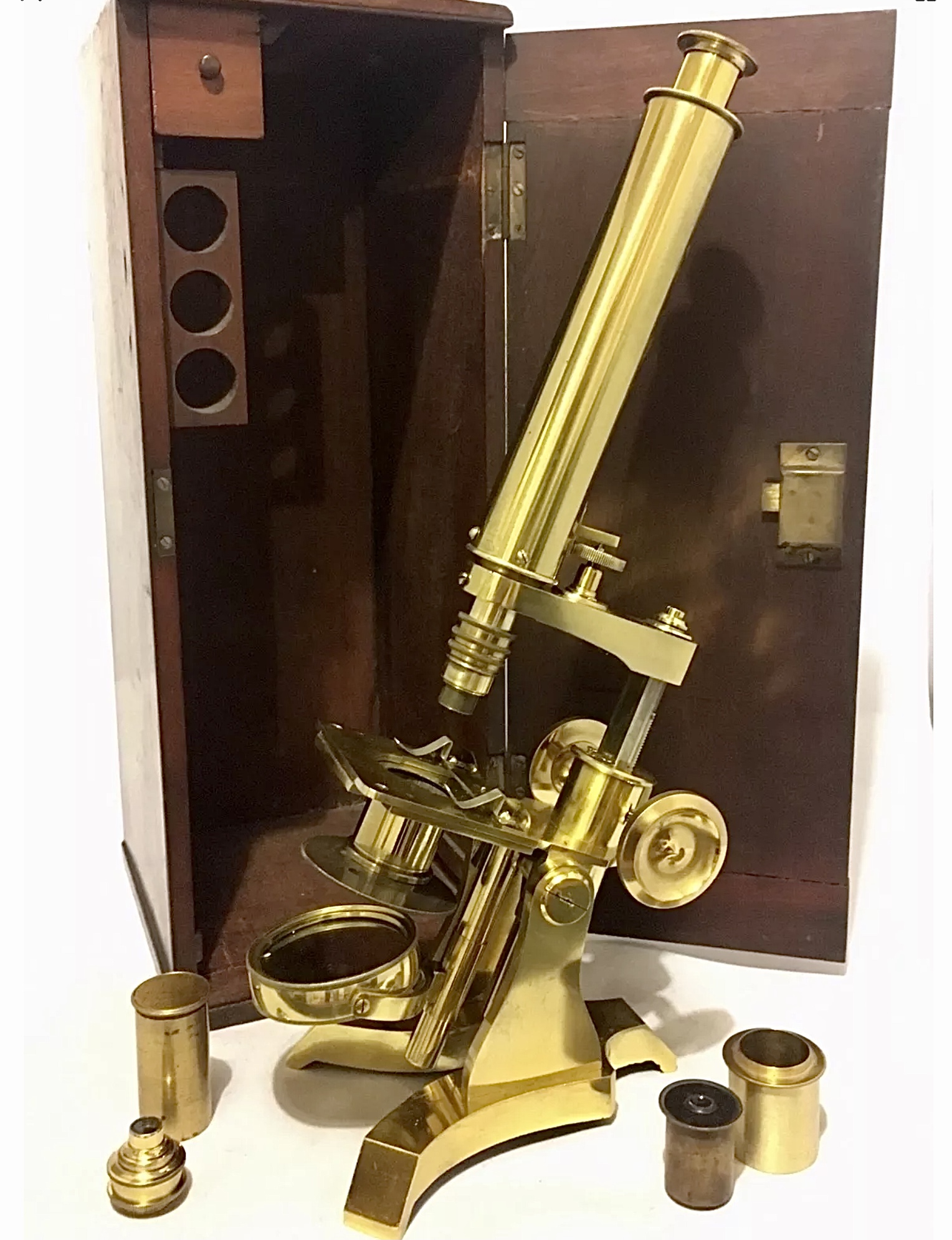 Microscopio monocular Watson & sons. Londres. c.1890.
