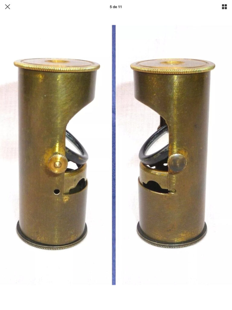 Microscopio simple portátil cilíndrico. 1840