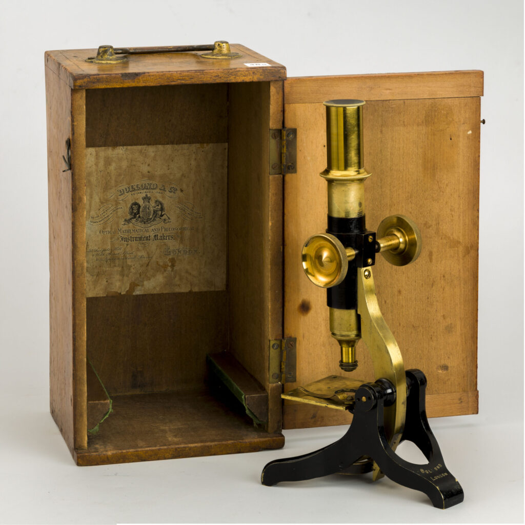 Monocular microscope. Dollond & Co. 1865.