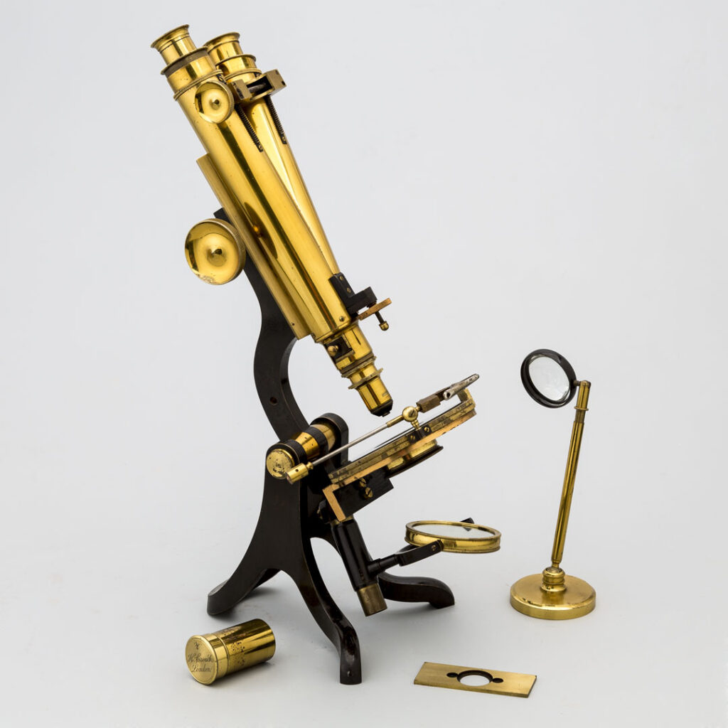 Binocular microscope for students. Henry Crouch. London. 1880.