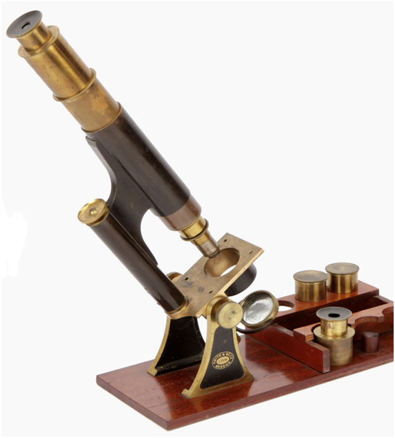 Microscopio educacional Smith & Beck. ”Milk Box”. 1847